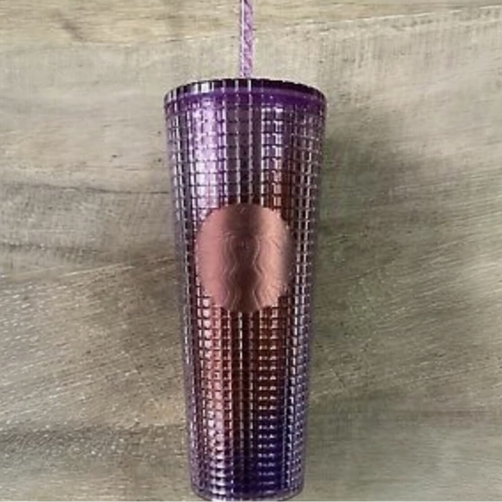 New Starbucks Iridescent Pink Purple Grid Disco Venti 24oz Cold Cup Tumbler